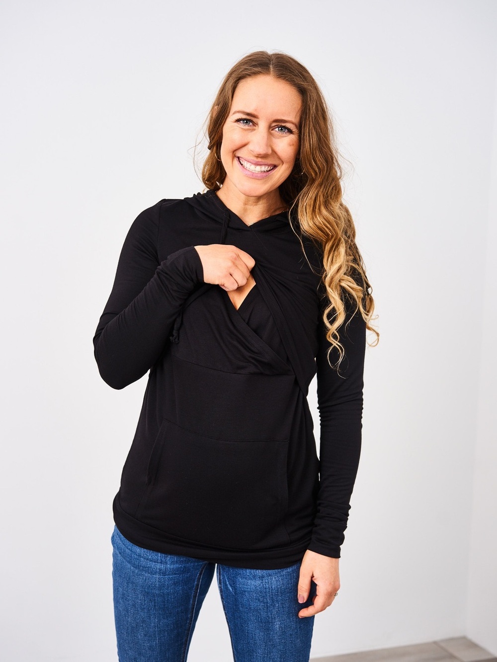 Latched Mama Cloud Nursing Hoodie Black